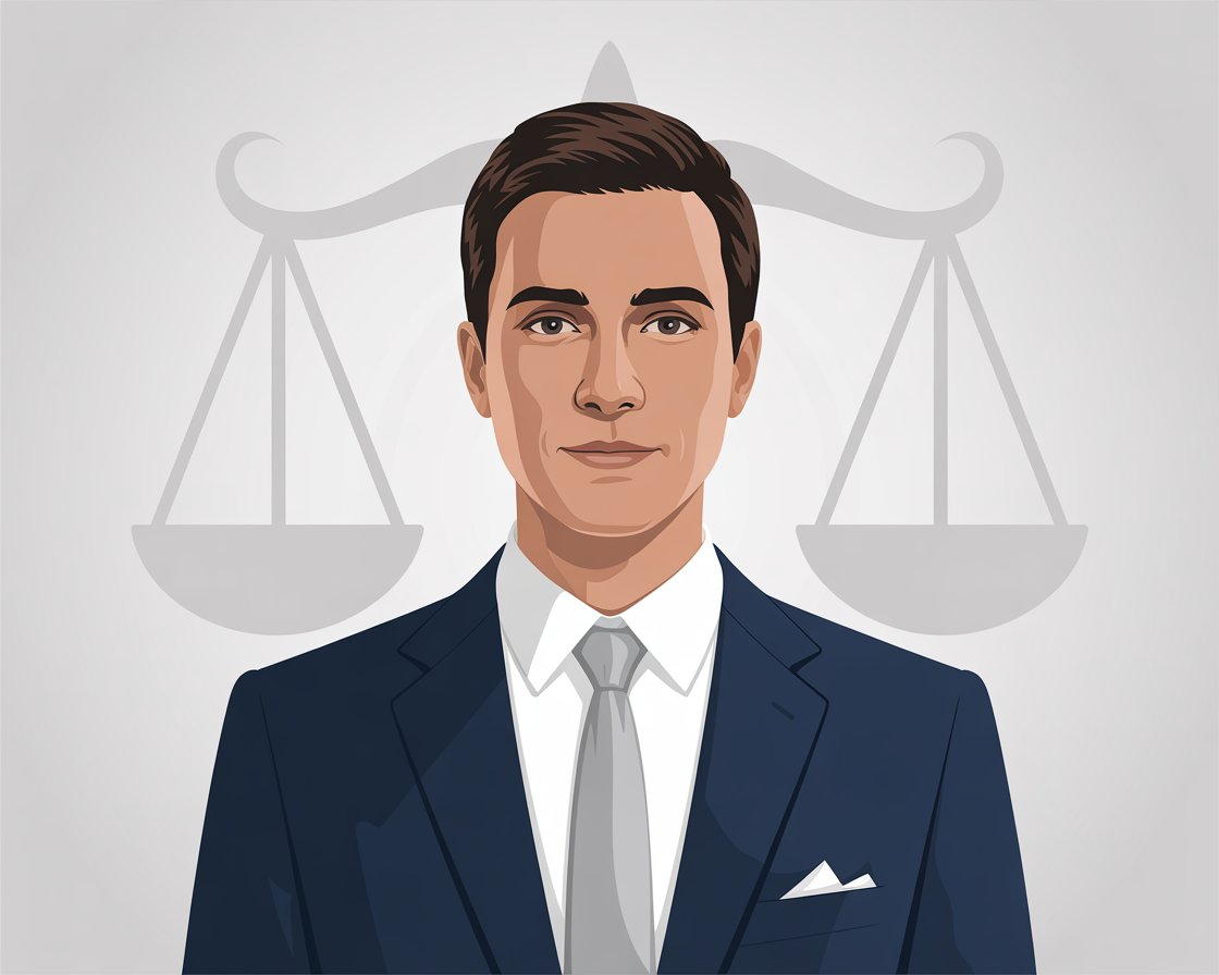 Default avatar illustration of a lawyer